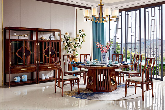 新中式家具與電視墻的完美結合